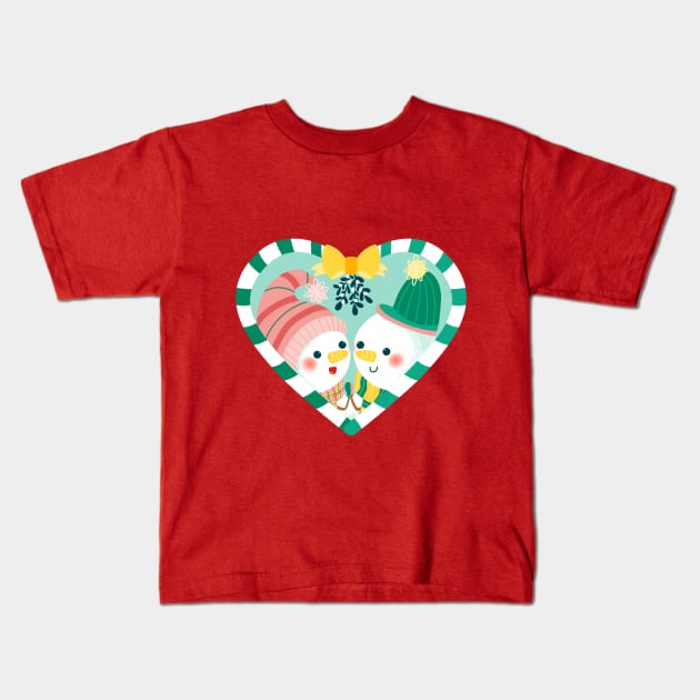 Winter love Kids T-Shirt by Angela Sbandelli Illustration and Design